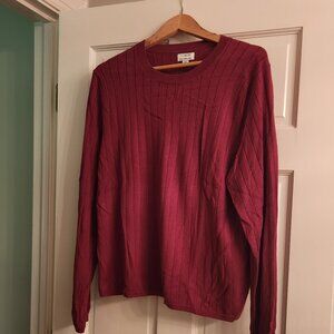 Jcrew Cranberry Knit Merino Wool Blend Sweater - Size XXL